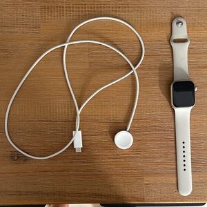 Apple Smartwatch with White Band and Charger